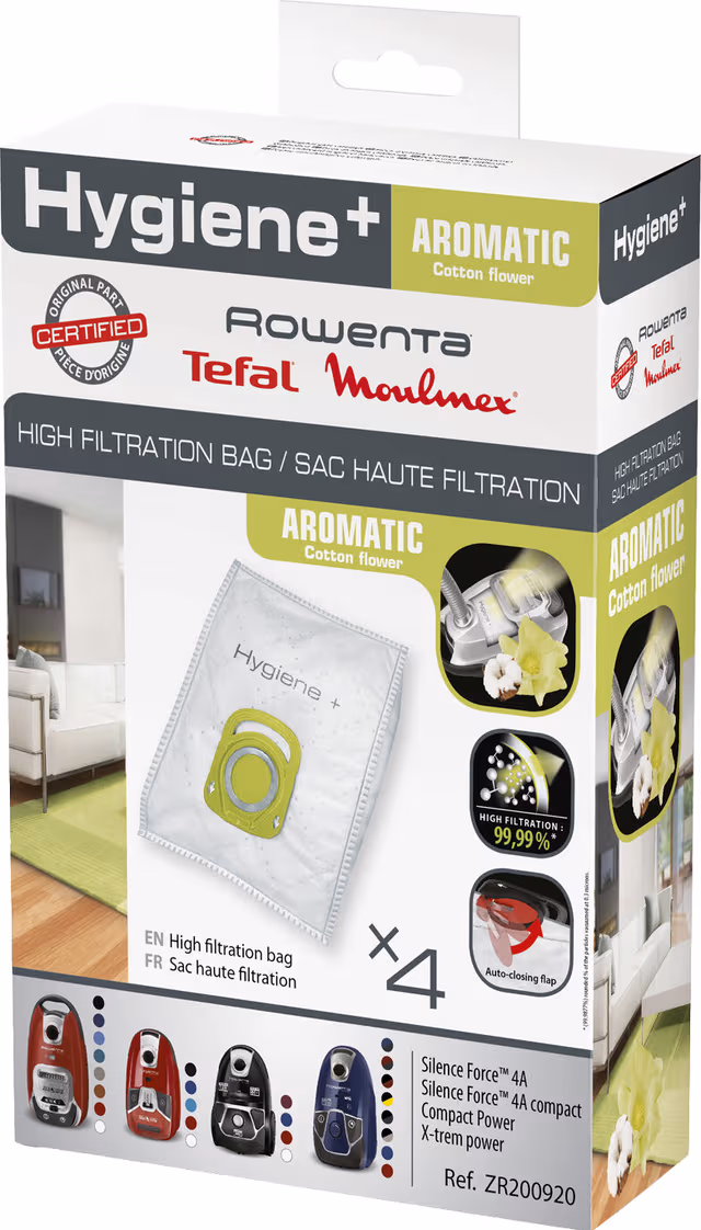 Hygiene+ Aromatic støvsugerposer til Rowenta, OBH Nordica (4-stk.)