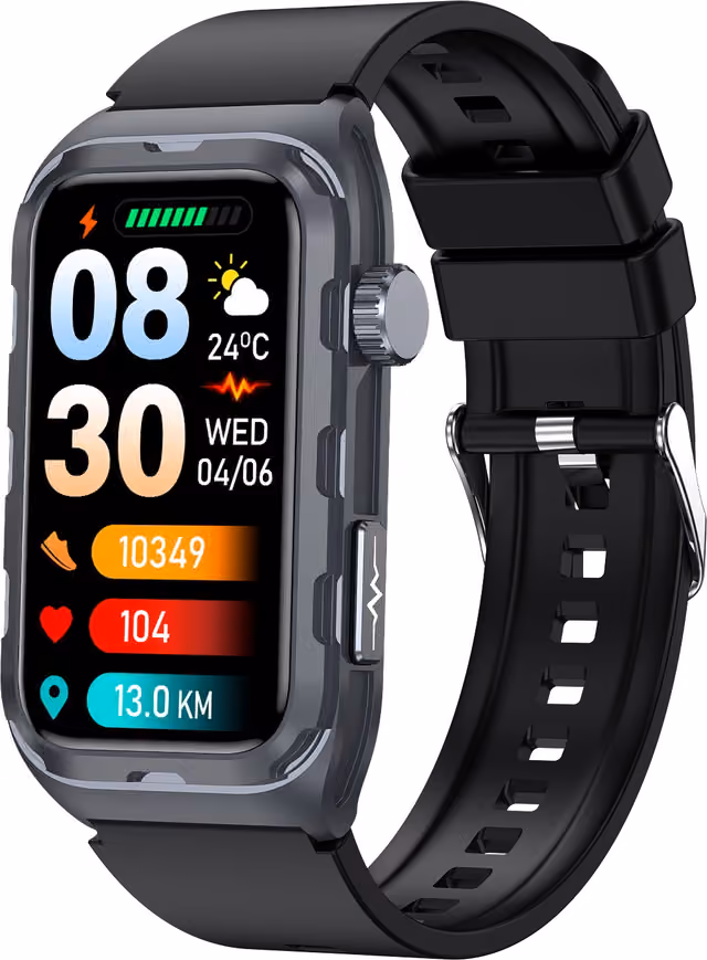 SMART ARMBÅND MED AVANSERTE HELSEFUNKSJONER OG PULSTERAPI Black