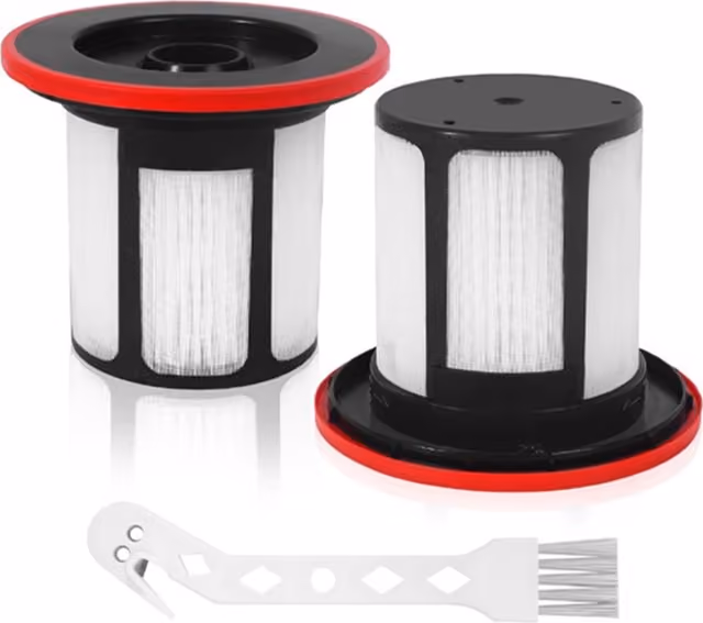 Støvsugerfilter kompatibelt med BOSCH S6-serien BHZU61FCN – 2 filtre + 1 rengjøringsbørste, ABS+HEPA, svart