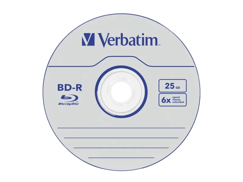 Verbatim BD-R SL Datalife, 25GB, 6x speed, 5-pack, BD-R version 1.3
