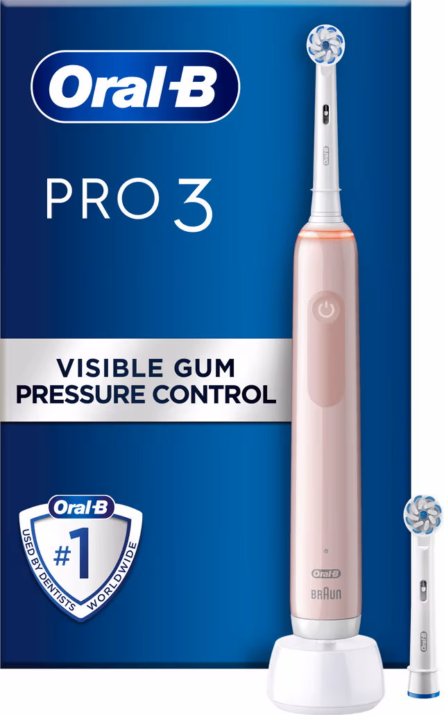 Oral-B Pro3 3400N elektrisk tannbørste 760093 (pink sensi)