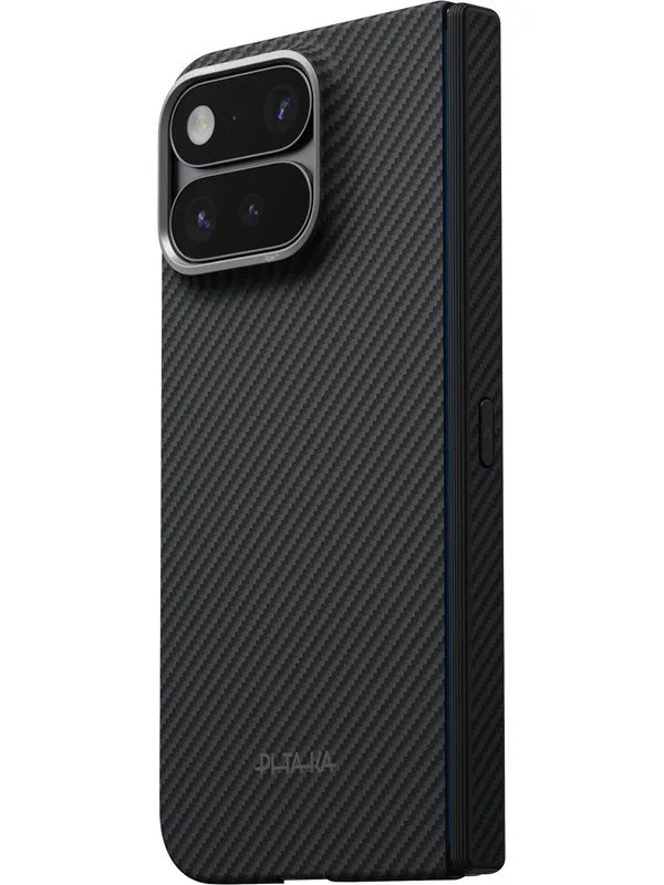 PITAKA Edge Case - Back Cover with central Axis - Black/Grey Twill - Google Pixel 11 Pro Fold