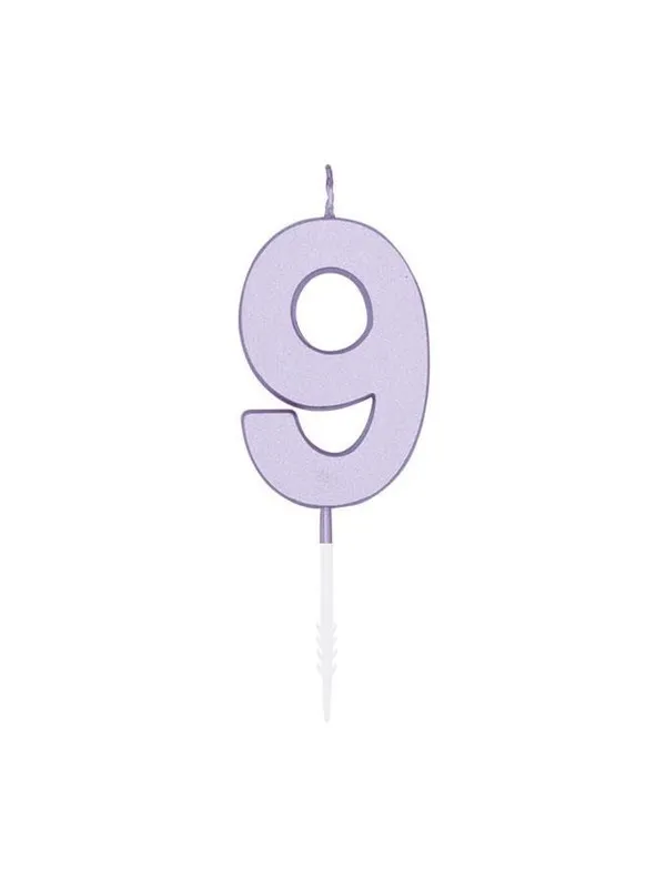 Globos Cake candle 4.5cm Pastel Lilac no. 9