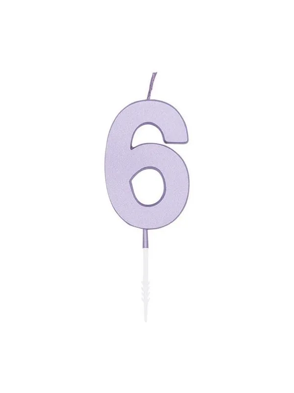 Globos Cake candle 4.5cm Pastel Lilac no. 6