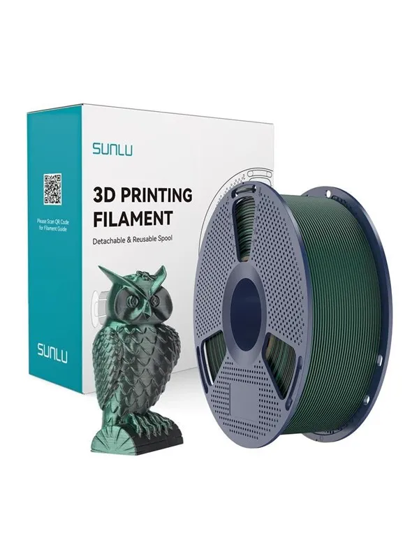 Sunlu PLA+ Silk Dual-Color Filament - Black and Green