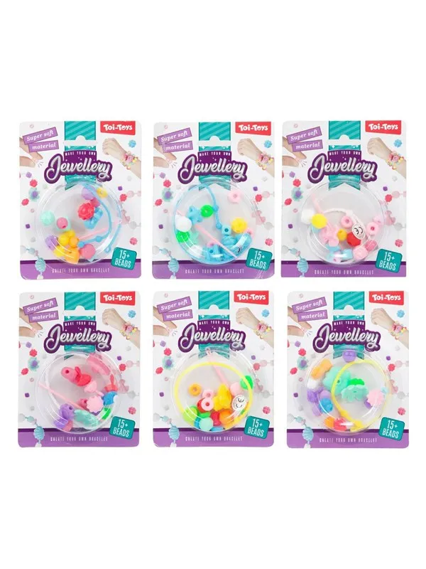Toi-Toys How to Make a Bracelet with Soft Beads - >15 Beads