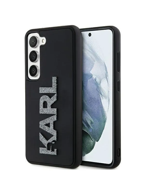 Karl Lagerfeld 3D Rubber Glitter Logo case for Samsung Galaxy S23+ - black
