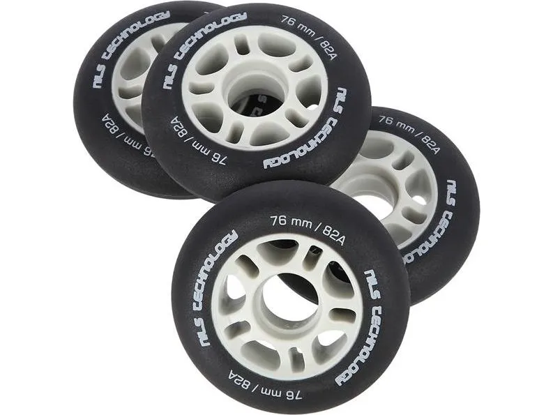 Nils Extreme PU 76x24 82A svarte matte hjul (4 stk.)