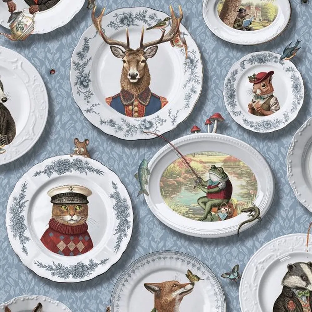 Holden Décor Vintage Tea Party Animals Wallpaper