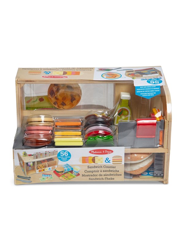 Melissa & Doug Wooden Playset Slice and Stack Sandwich Counter