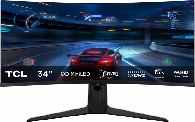 TCL 34R83Q 34'' WQHD/MQLED/170Hz/1ms/CV monitor