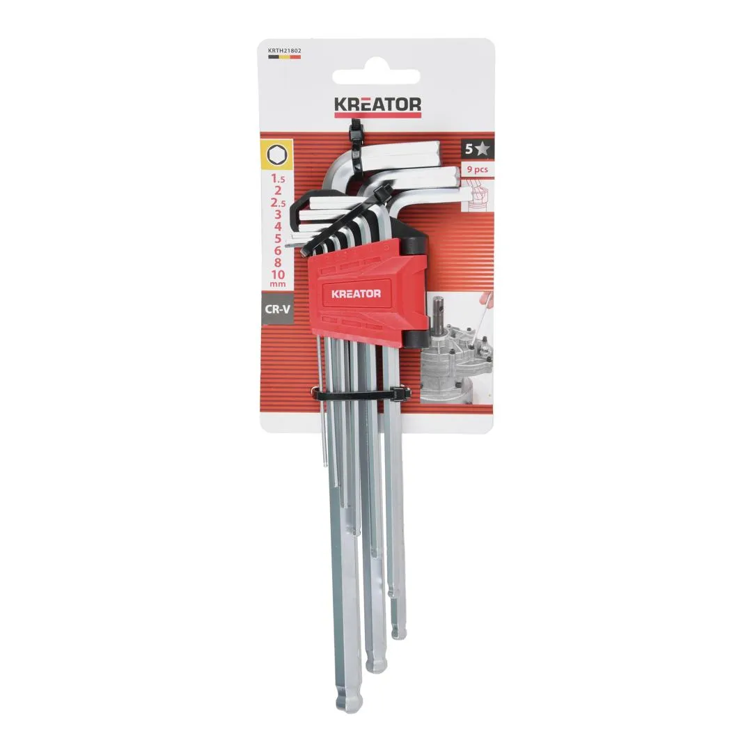 Unbrachonøglesæt 9 dele med kuglehoved
