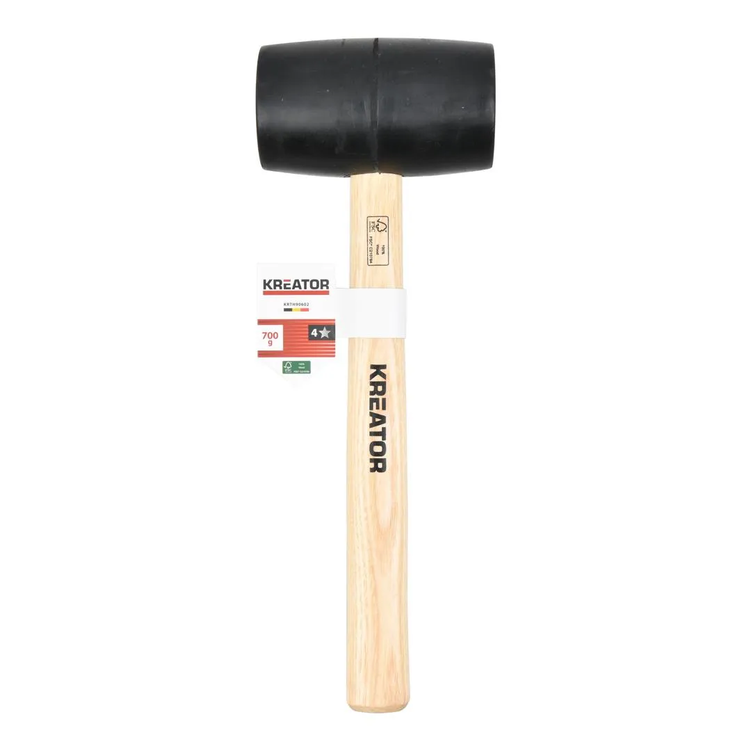 Gummihammer sort 700 gram Ø 65 mm