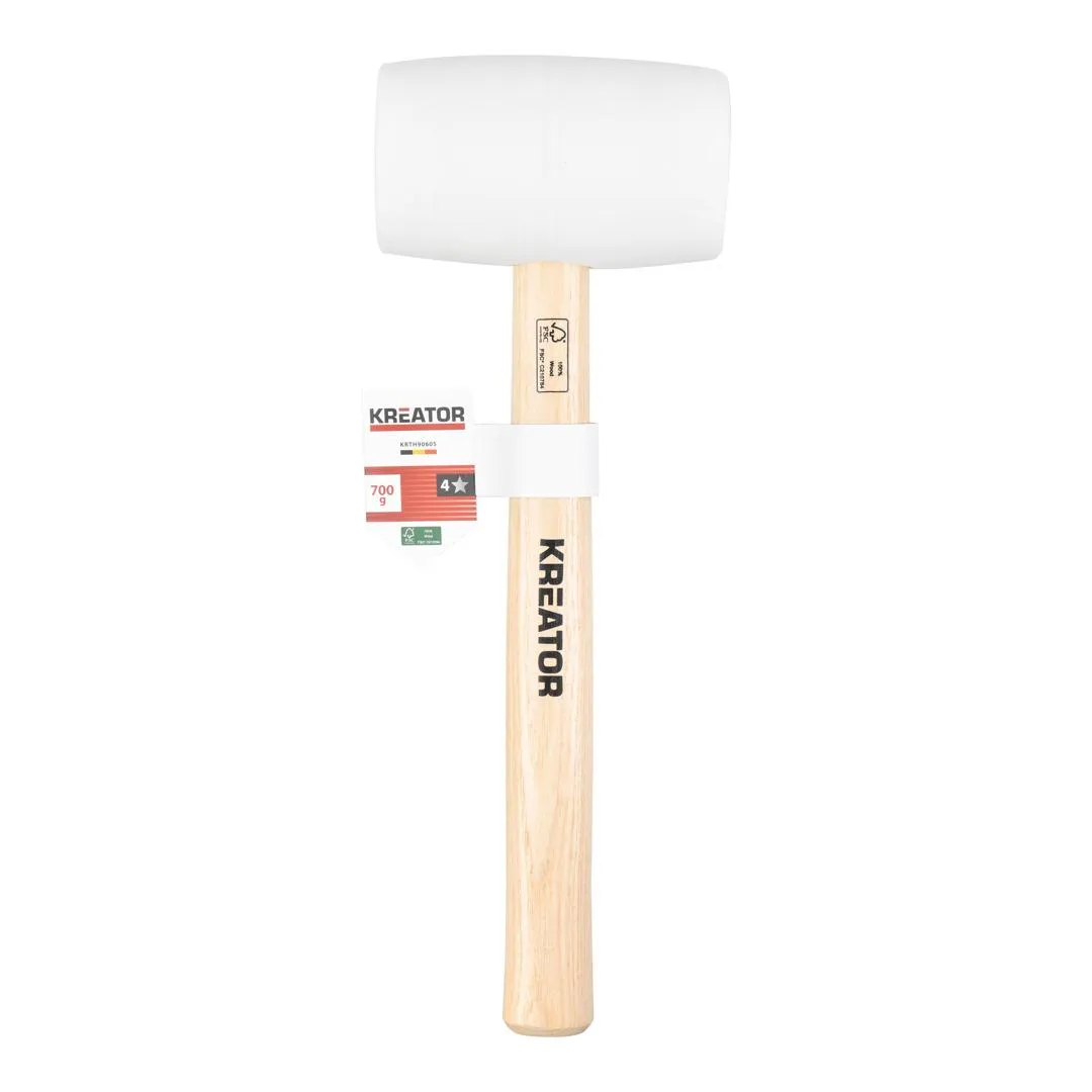 Gummihammer hvid 700 gram Ø 65 mm
