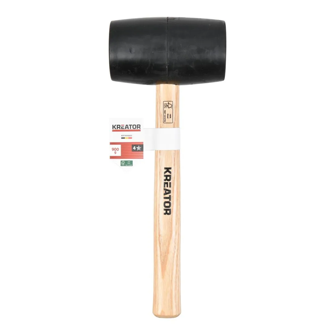 Gummihammer sort 900 gram Ø 70 mm
