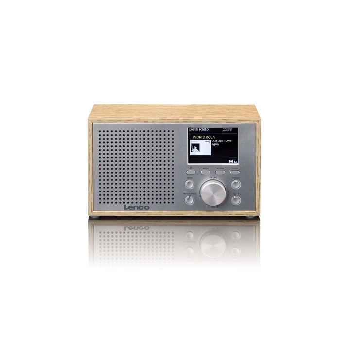 Lenco DAR-017WH - Kompakt og stilfull DAB+/FM-radio med Bluetooth og trehus