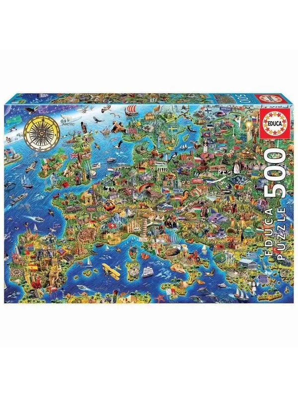 Educa 500 Pieces Crazy European Map Puzzle