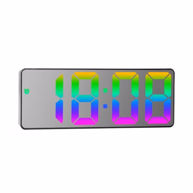 LED Klokke Elektronisk Digital Vekkerklokke Fargerik 12/24H - Style C