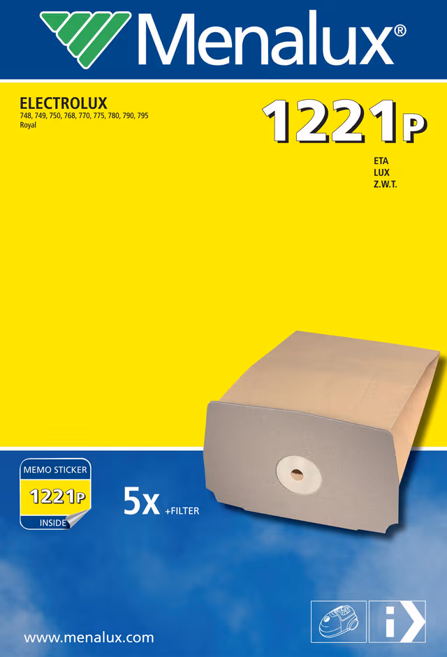 Menalux støvsugerposer 1221P til Electrolux, Eta, Lux og Z.W.T