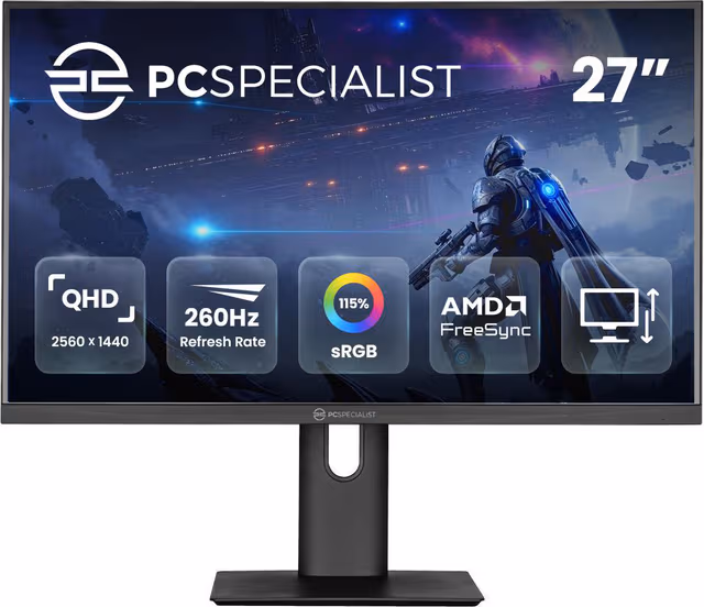 PCSpecialist GD-27Q260 27" QHD/IPS/260Hz/1ms gamingskjerm