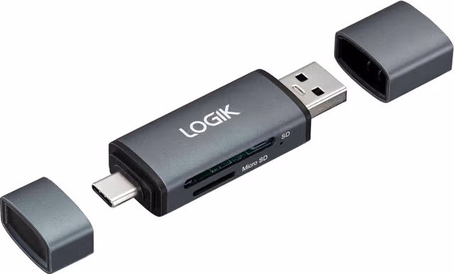 Logik 2-i-1 dobbel USB-kortleser