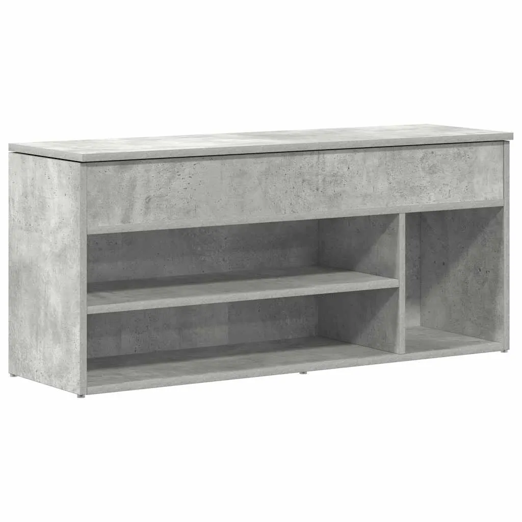 vidaXL Skobenk betonggrå 102x30,5x45 cm konstruert tre