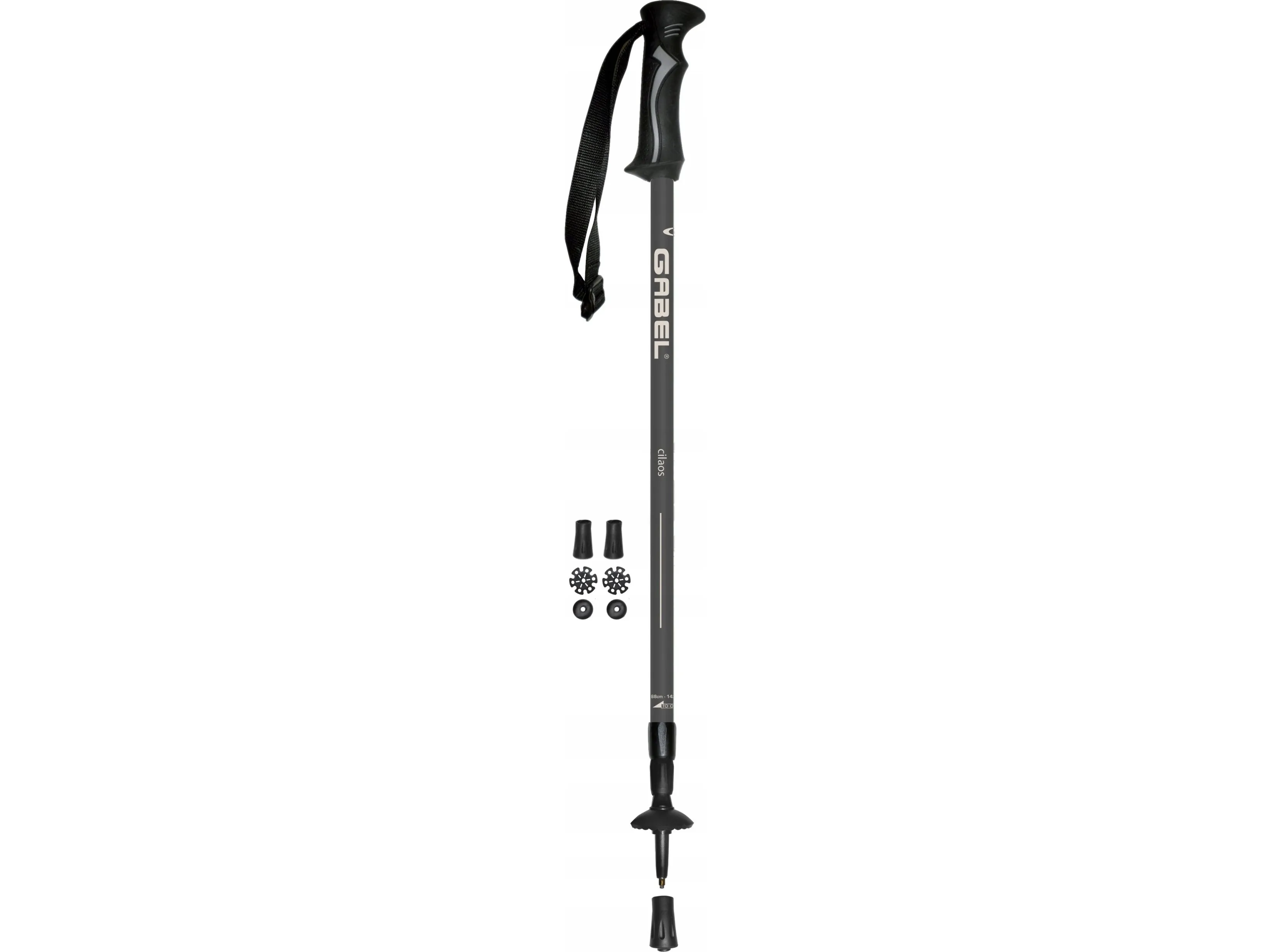 Gabel Cilaos Ardesia teleskopiske turstaver/trekkestaver; 68-142 cm; svarte