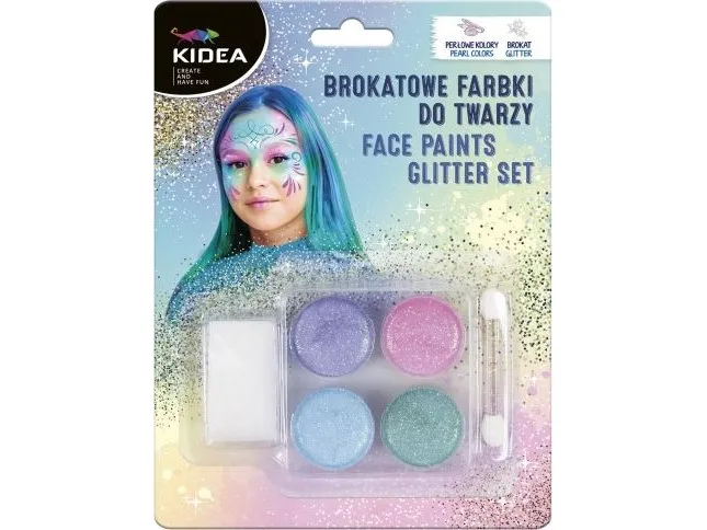Derform Glitter ansiktsmaling 4 farger KIDEA