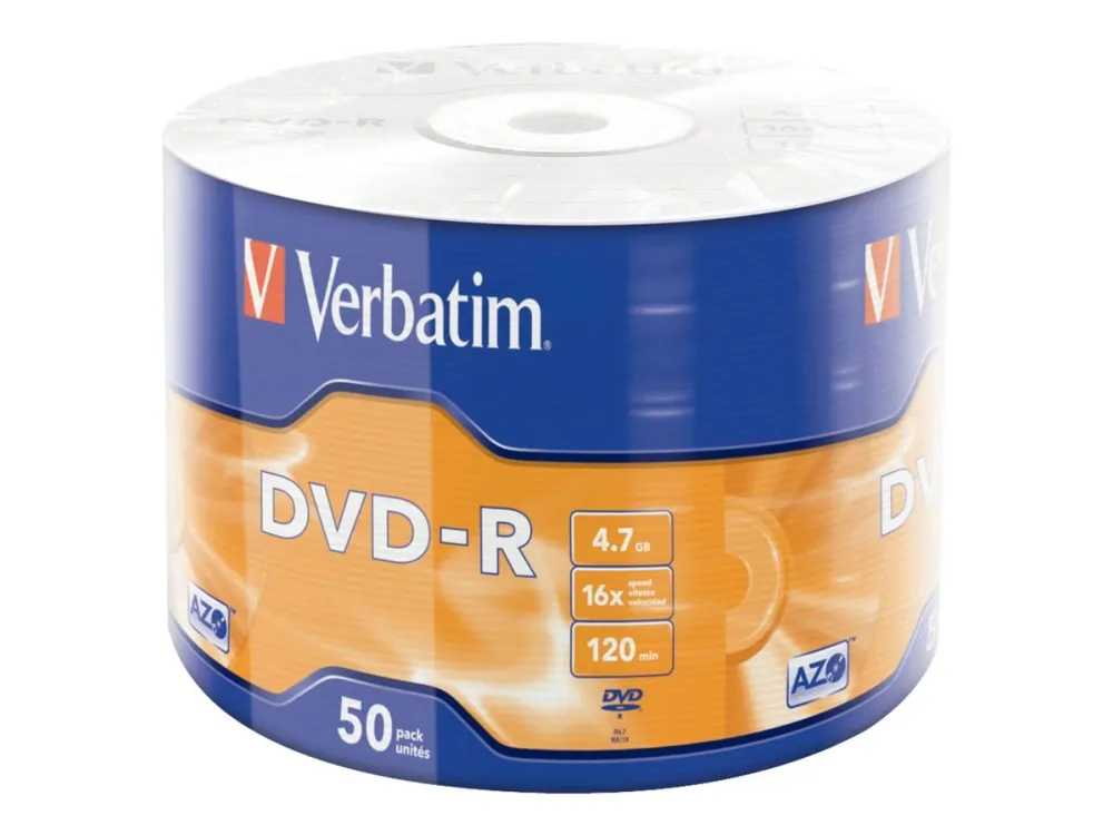 Verbatim - 50 x DVD-R - 4.7 GB (120 min) 16x - matt sølv - spindel