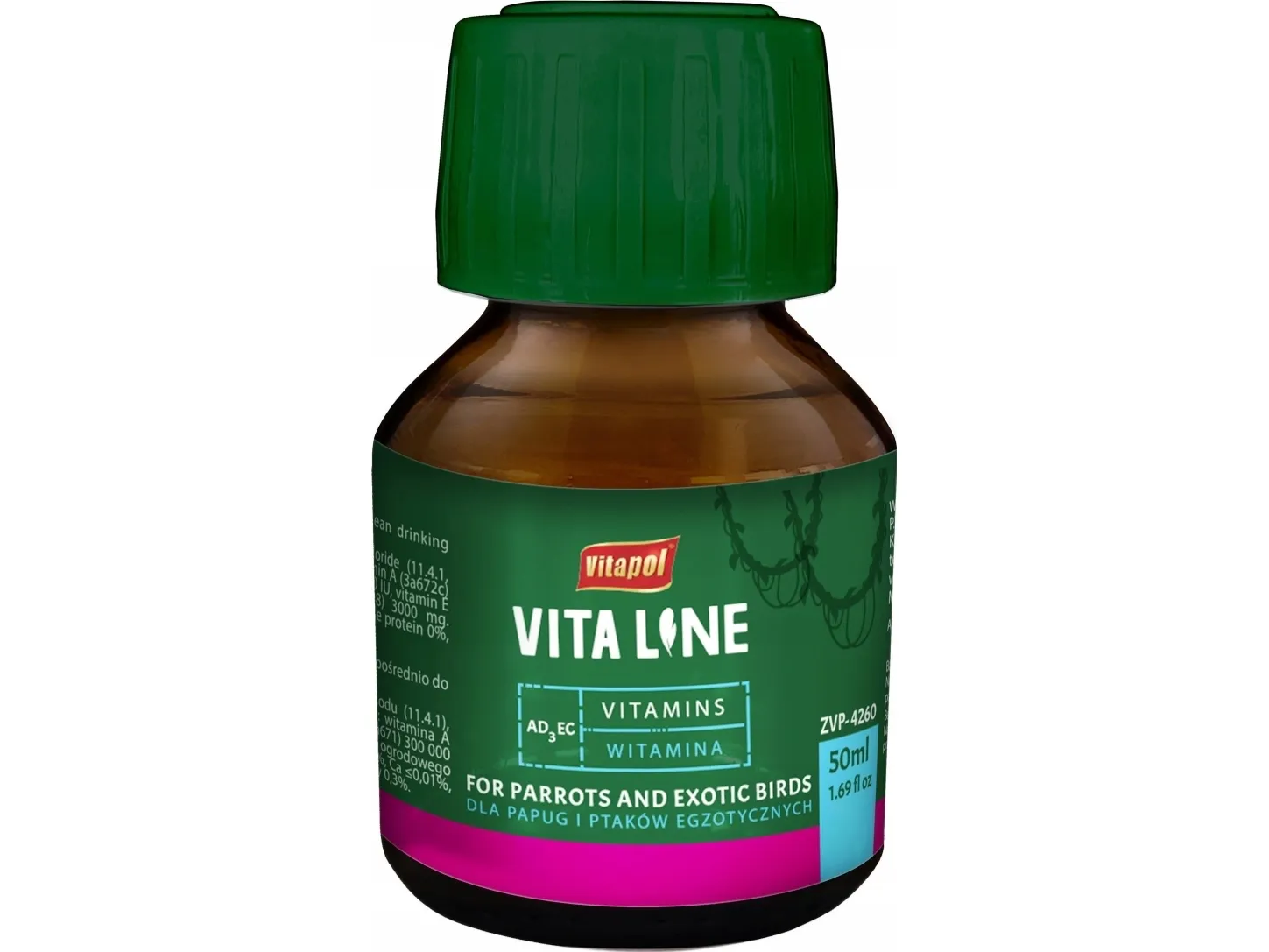 Vitapol Vitaline AD3EC for eksotiske fugler 50 ml