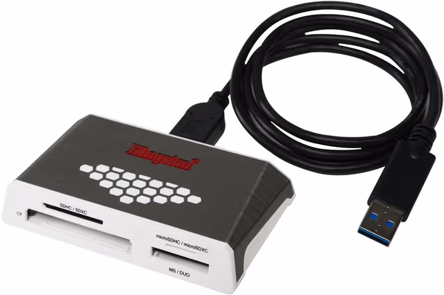 Kingston FCR-HS4 - Extern USB 3.0 minneskortläsare, svart/grå