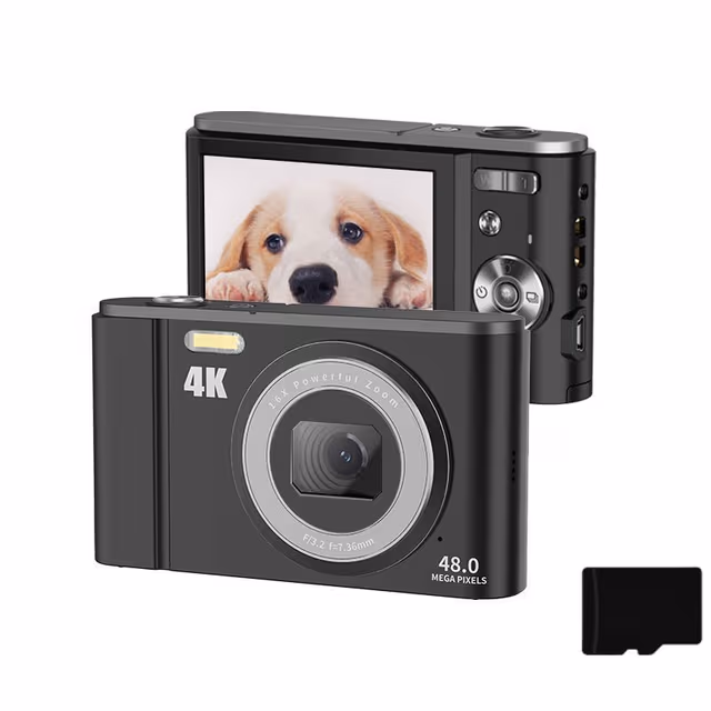 Digitalkamera 4K 48MP 16 x zoom 2,8-tommers skjerm