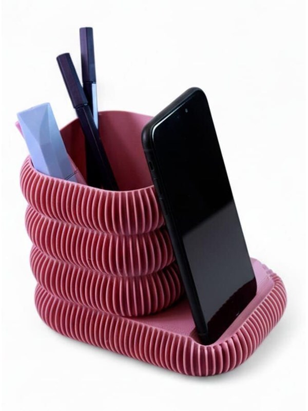 Simiu LAMEL - Mobile and Pencil Holder - Pink - 10cm high