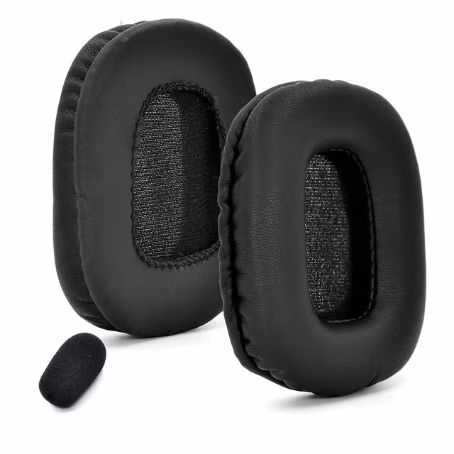 2 stk. øreputer i proteinlær + mikrofondeksel kompatibelt med BlueParrott B550-XT headset