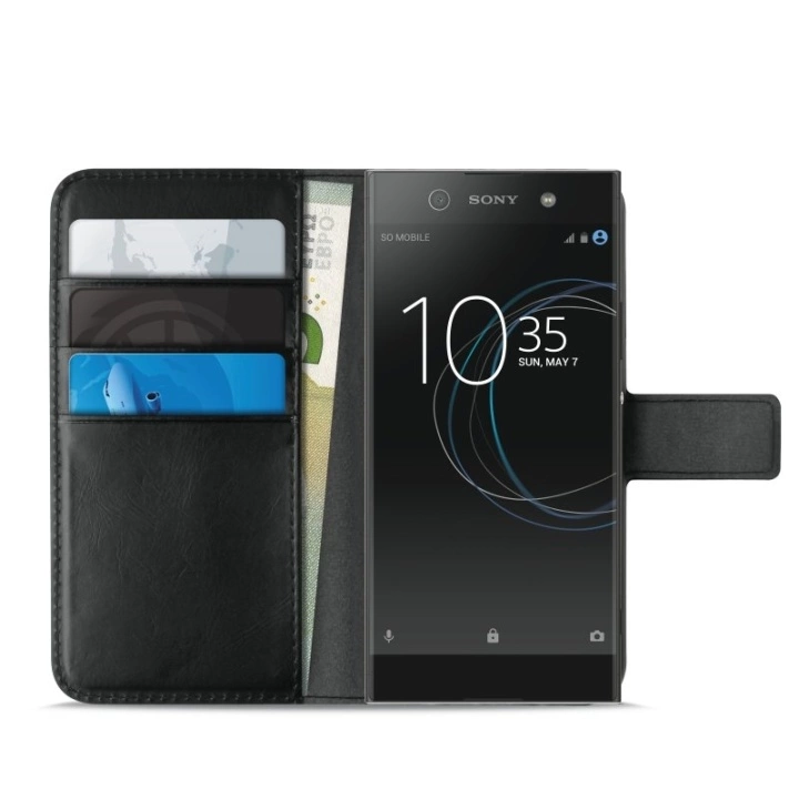 Puro Sony Xperia XA1, lommebokveske Milano, svart