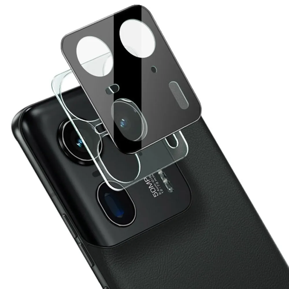IMAK kamerabeskytter i glass med akryllinsedeksel for Motorola Moto X50 Ultra / Motorola Edge 50 Ultra - Sort Utgave