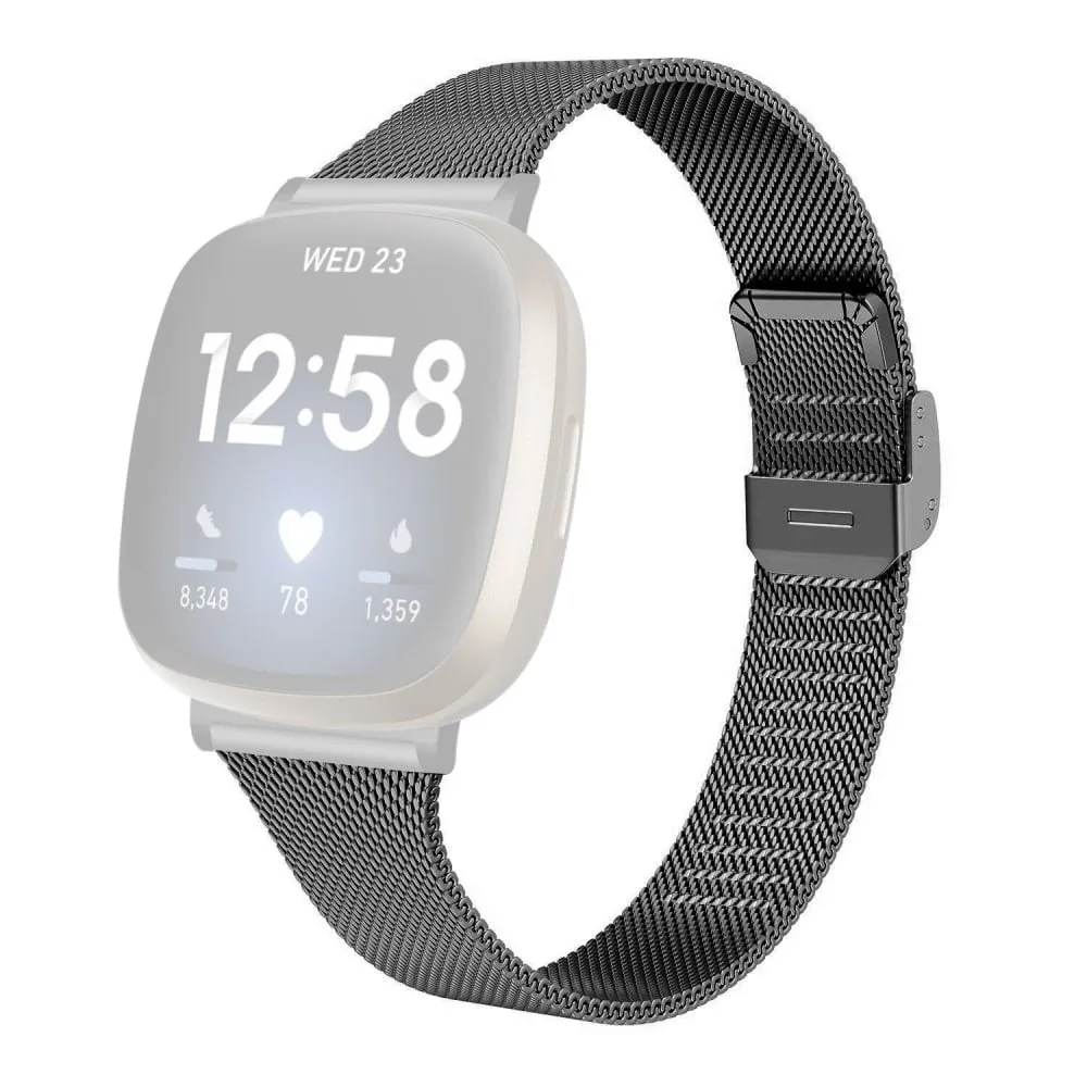 Fitbit Sense 2 / Versa 4 milanesisk stropp i rustfritt stål - Svart