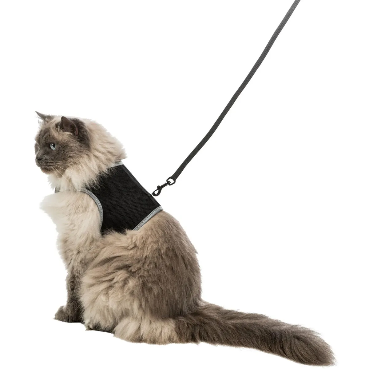 Trixie Soft harness cat with leash XXL 36-54 cm 1.20 m black