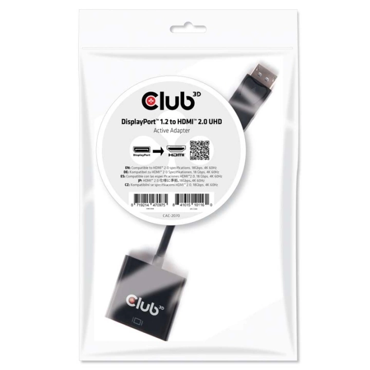 Club 3D adapter - DisplayPort / HDMI - 20.3 cm