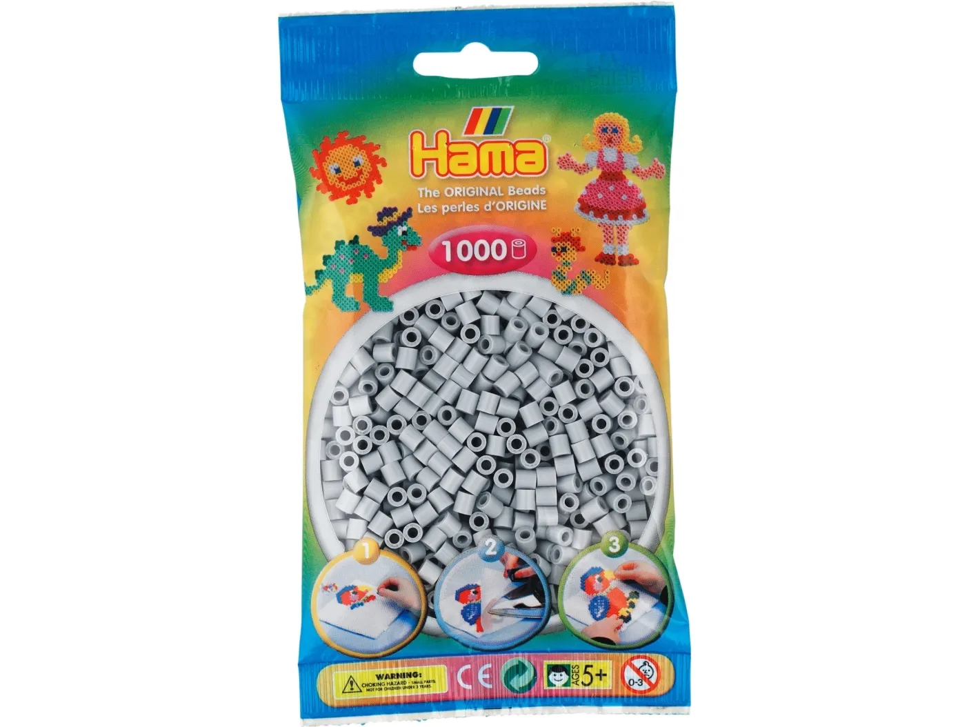 Hama midi beads 1000 pcs light gray 70