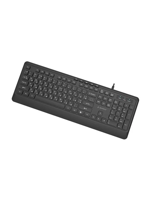 Gembird - keyboard - slim multimedia full size - QWERTY - US - black Input Device - Tastatur - Engelsk (USA) - Svart