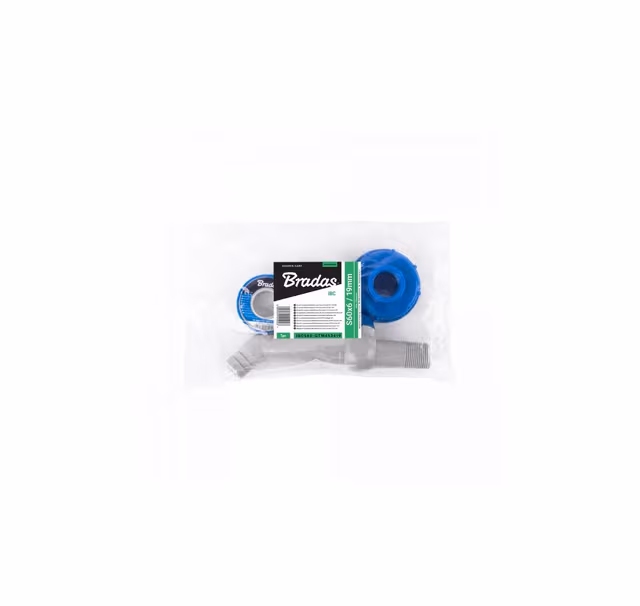Sett - PP 45° kran med IBCS60x6 adapter for 19 mm slange med PTFE tape