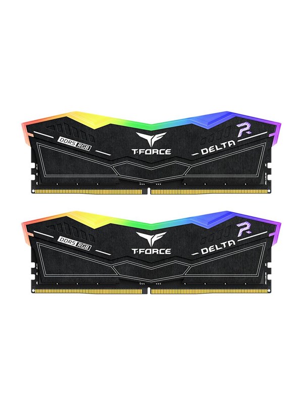 Team Group T-Force DELTAÎ± RGB DDR5-6400 - 32GB - CL40 - Dual Channel (2 pcs) - Intel XMP - Svart med RGB
