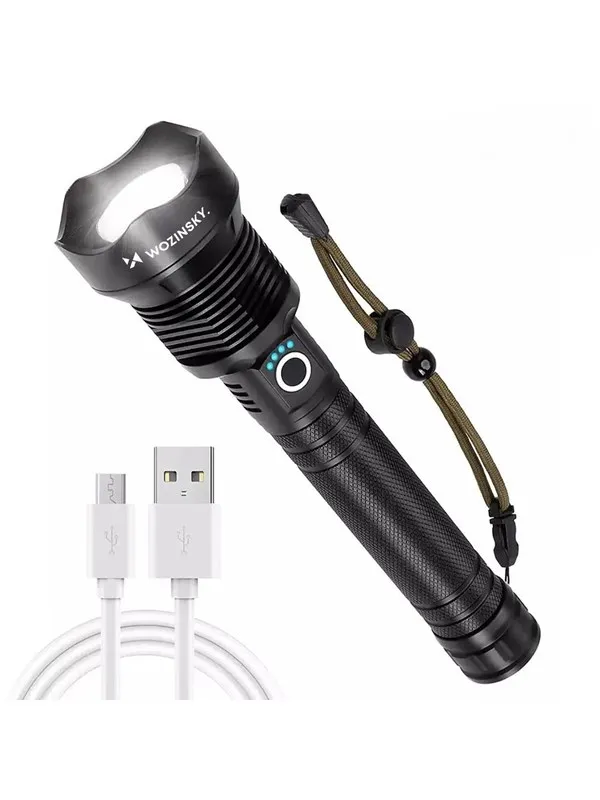 Wozinsky WLT-20W tactical flashlight 20 W 2000 lm CREE diodes IP65 with adjustable beam - black