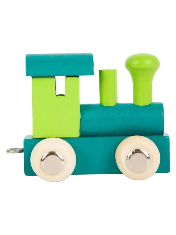 Small Foot - Wooden Letter Train Locomotive Green - 12 pieces