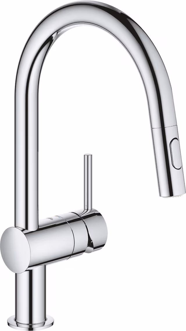 Grohe Minta blandebatteri med C-kran og hånddusj (chrome)