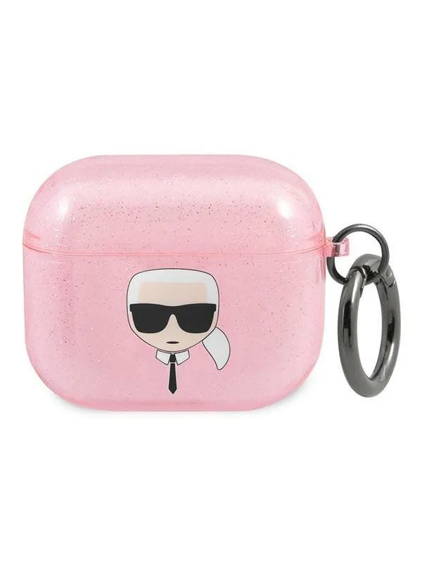 Karl Lagerfeld Glitter Karl's Head Case for AirPods 3 - Pink
