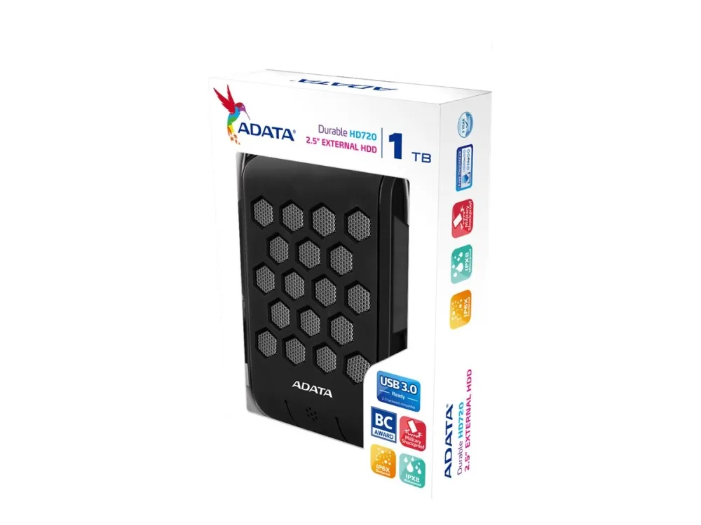 A-Data DashDrive Durable HD720 - Ekstern Harddisk - 1TB - Svart