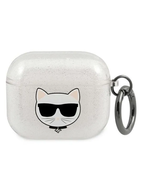Karl Lagerfeld Glitter Choupette case for AirPods 3 - silver