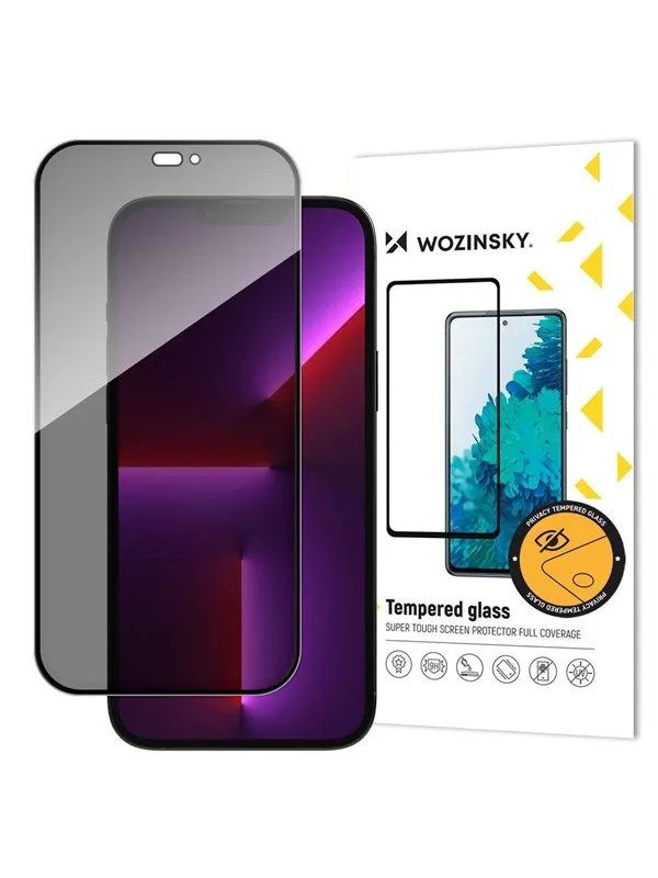 Wozinsky Personvernglass med Anti Spy-filter for iPhone 15 Pro Max  Privacy Glass - svart